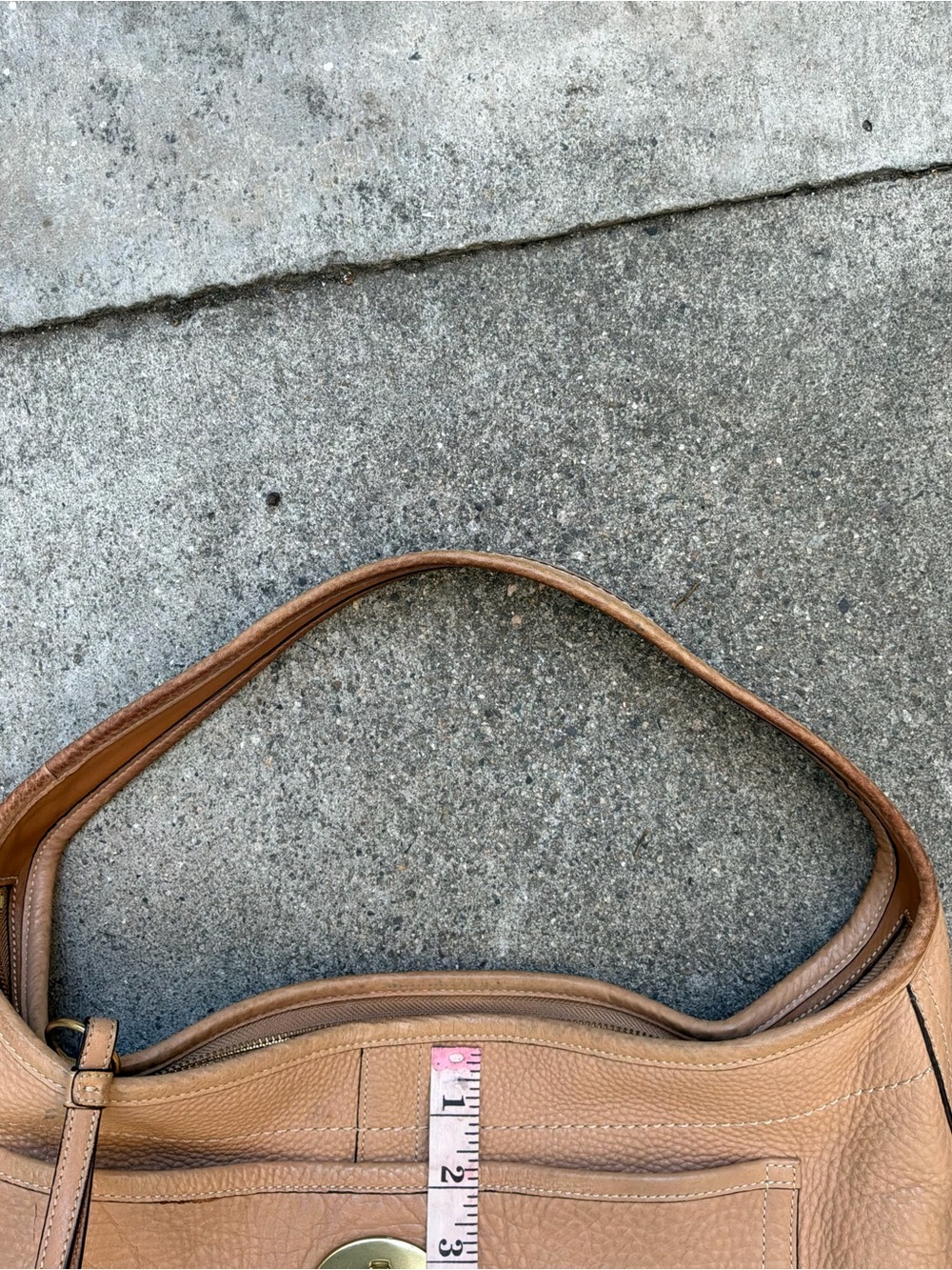 Coach Pebbled Leather Shoulder Bag in Tan Brown - Picture 9 of 9